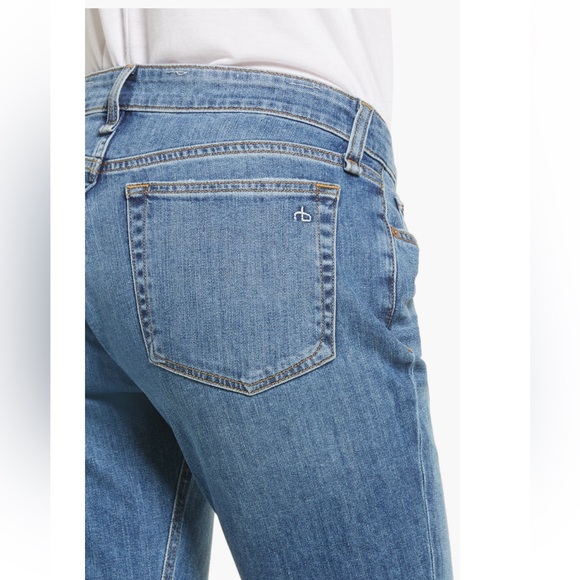 NWT SZ 25 Rag & Bone “Dre Slim Boyfriend” Cropped jeans in color ‘Julienne’ 🩵 - Picture 4 of 7
